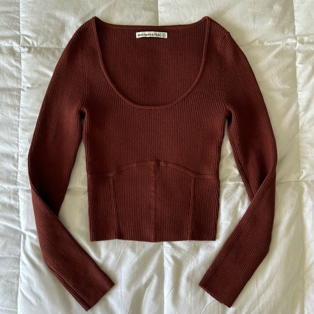 Abercrombie & Fitch Scoop neck corset long sleeve